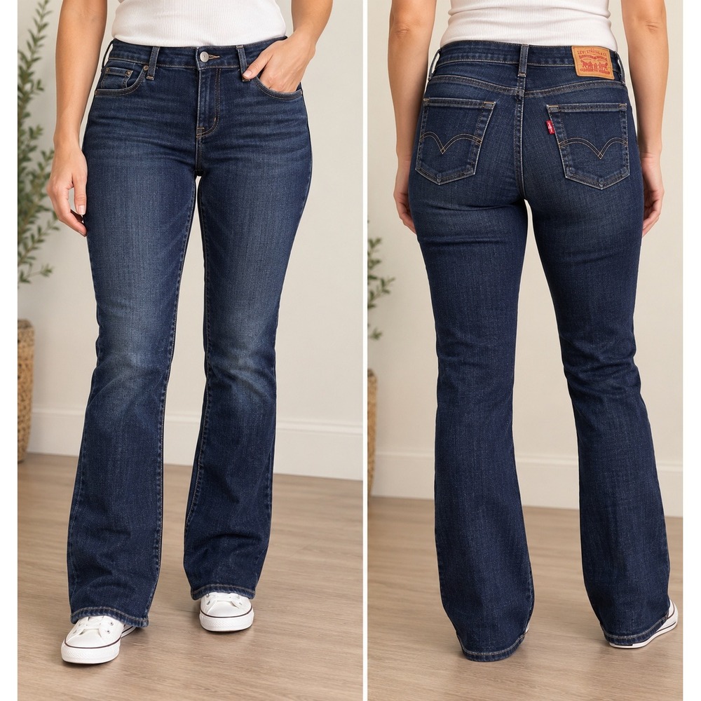 Levi's Classic Bootcut Jeans Size 8 Dark Wash Mid Rise Stretch Denim